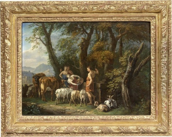 Scena Arcadica Oil Painting - Pieter van Bloemen