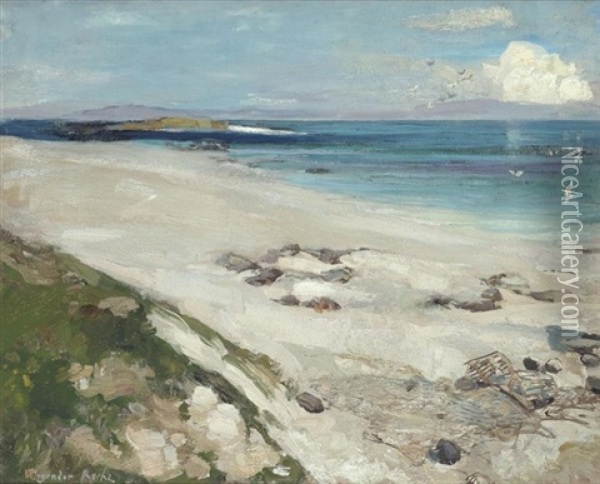 The North Shore Of Iona Looking Towards Ulva And Mull Beyond Oil Painting - Alexander Roche