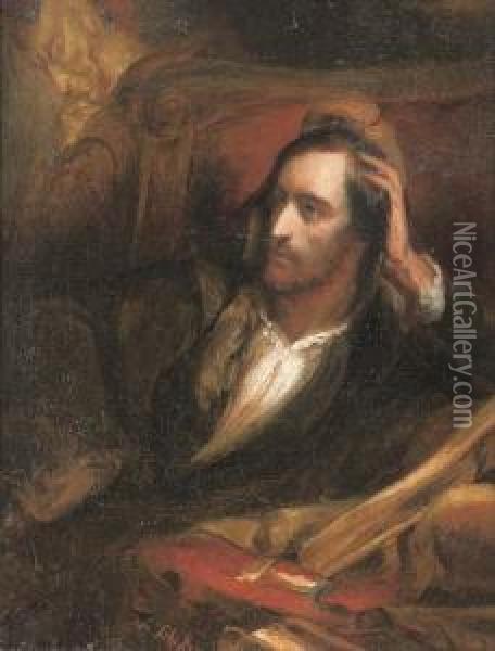 Faust In His Study Oil Painting - Ary Scheffer