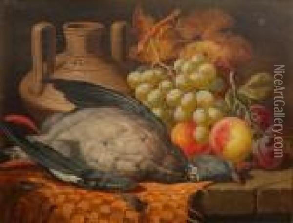 Still Life Of Fruit And Game Oil Painting - Charles Thomas Bale