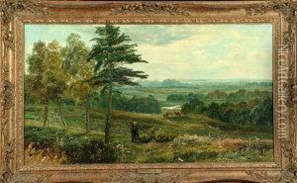 Near Dorking, Surrey Oil Painting - Theodore Hines