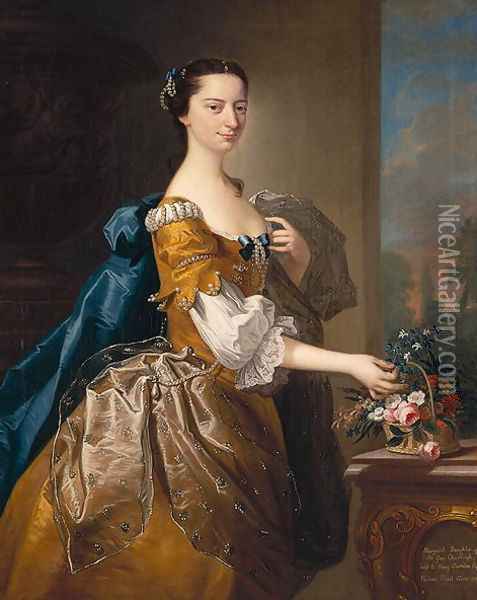 Margaret Daughter of Sir George Chudleigh Married Henry Oxendon Oil Painting - Thomas Hudson
