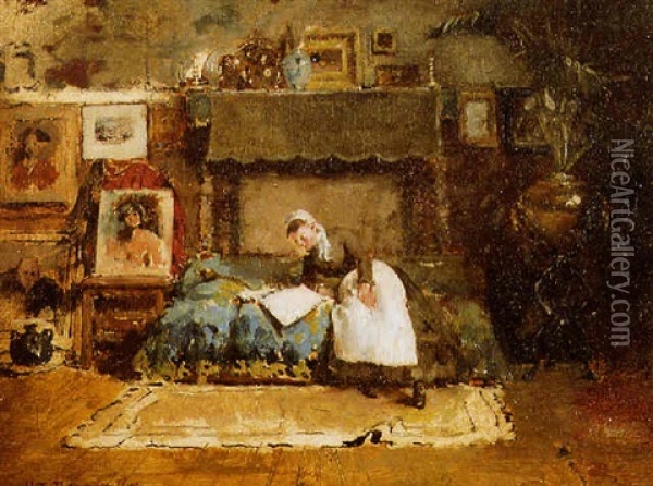 Studio Interior, Paris Oil Painting - William Turner Dannat