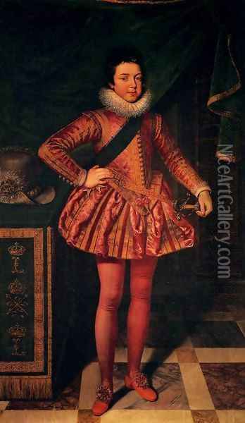 Portrait of Louis XIII of France at Age Ten Oil Painting - Frans Pourbus the younger