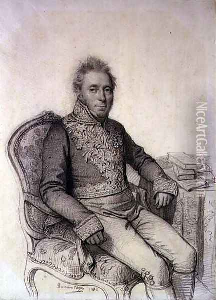 Portrait of an Officer of the Legion d'Honneur, 1842 Oil Painting - Pierre-Jacques Cazes