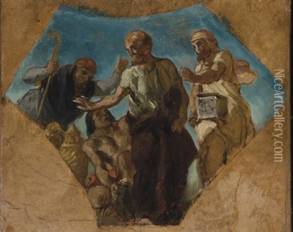 Hypocrate Refusant Les Presents Du Roi De Perse (study) Oil Painting - Eugene Delacroix