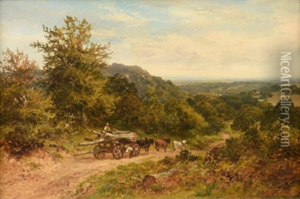 The Logging Trail Oil Painting - Walter Wallor Caffyn