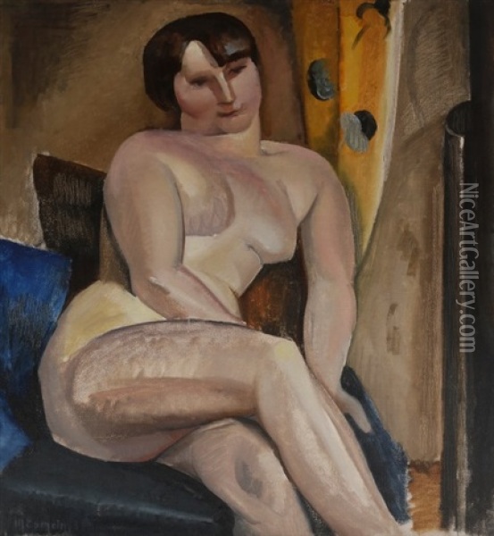 Nu Au Fauteuil Oil Painting - Maurice Esmein