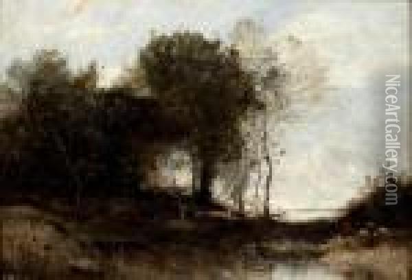Souvenir D'un Port Mediteraneen Oil Painting - Jean-Baptiste-Camille Corot