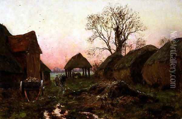 A Frosty Sunset, 1907 Oil Painting - Edward Wilkins Waite