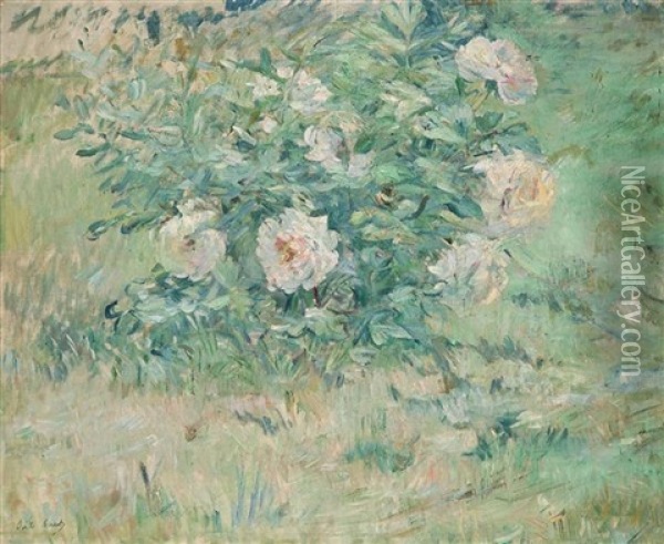 Pivoines Oil Painting - Berthe Morisot