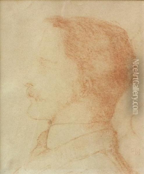Profile Head Of A Young Man Oil Painting - Sir Edward Coley Burne-Jones