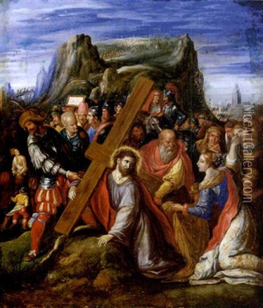 Christ On The Way To Calvary Oil Painting - Hieronymus Francken the Younger