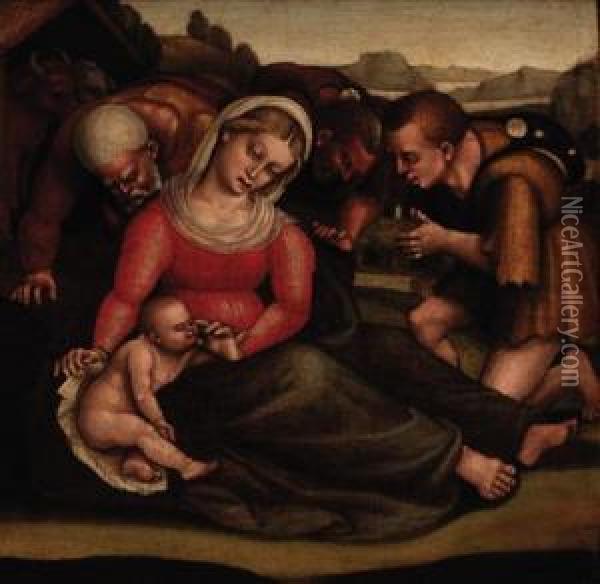 The Adoration Of The Shepherds Oil Painting - Luca Signorelli