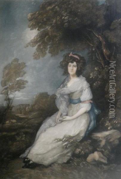 Portrait Of Mrs Sheridan Oil Painting - Thomas Gainsborough