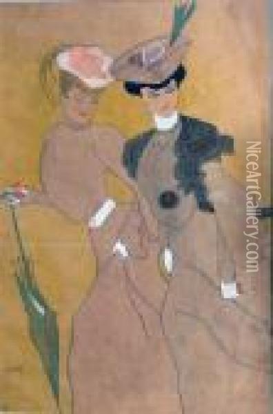 Deux Femmes Oil Painting - Georges Goursat Sem
