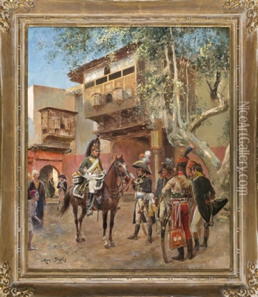 Soldados De Napoleon En Egipto Oil Painting - Maurice Henri Orange