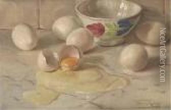 Still Life With Eggs Oil Painting - Willem Roelofs
