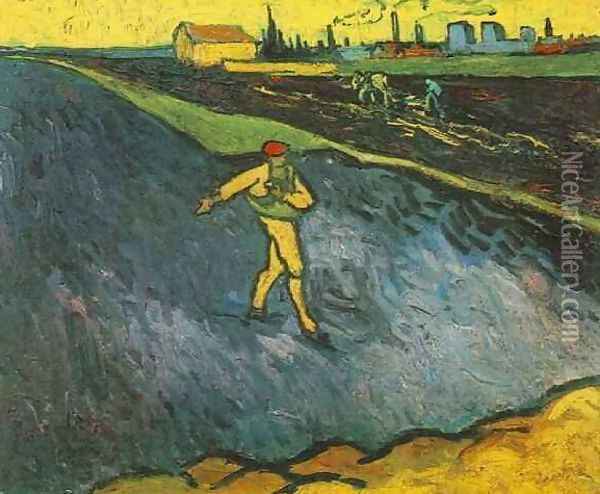 The Outskirts Of Arles In The Background Oil Painting - Vincent Van Gogh
