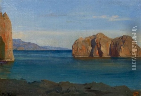 Capri: Les Faraglioni Oil Painting - Felix Joseph Barrias