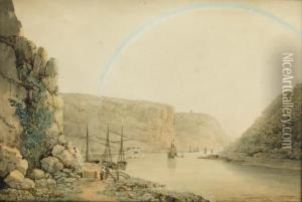 The Avon Gorge From The Stop Gate Below Sea Walls Oil Painting - Francis Danby