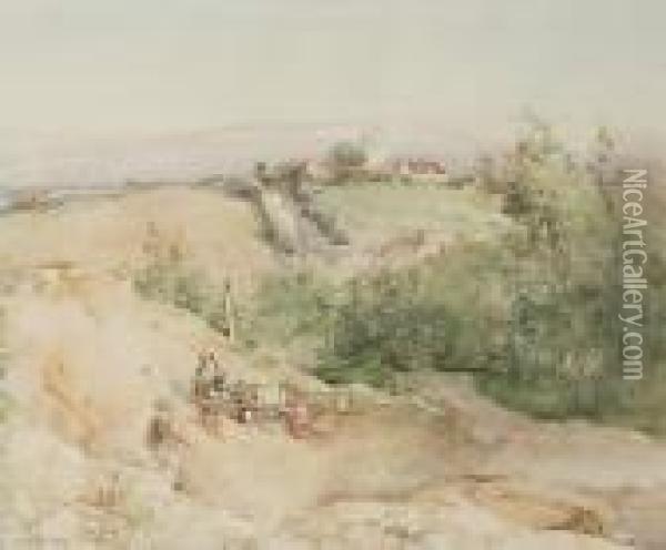 In The Sand Pit Oil Painting - Edward Arthur Walton