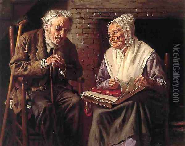 Old Memories Oil Painting - John George Brown