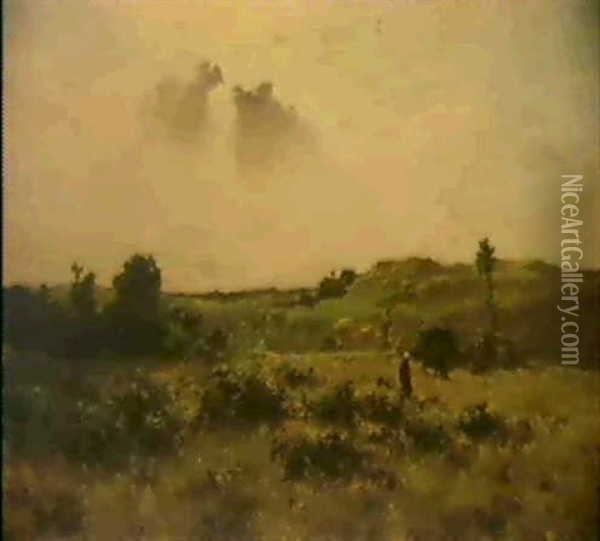 Figure In A Landscape Oil Painting - Leon Germain Pelouse