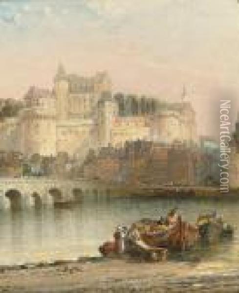 Chateau Amboise On The Loire Oil Painting - Arthur Joseph Meadows