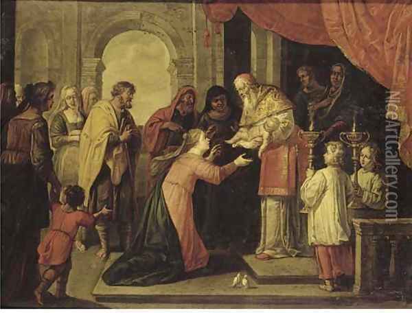 The Presentation of Christ in the Temple Oil Painting - Abraham Willemsens