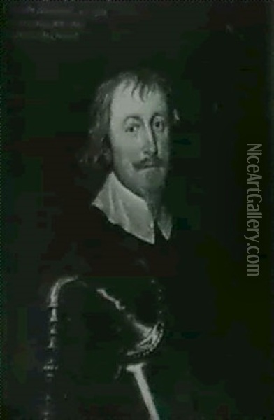 Portrait Of Colonel John Hammond Oil Painting - Cornelis Jonson Van Ceulen