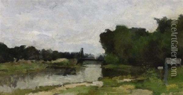 Paysage De Riviere Oil Painting - Karl Pierre Daubigny