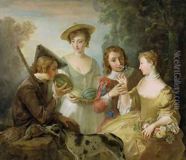 The Sense of Smell 1744-47 Oil Painting - Philipe Mercier