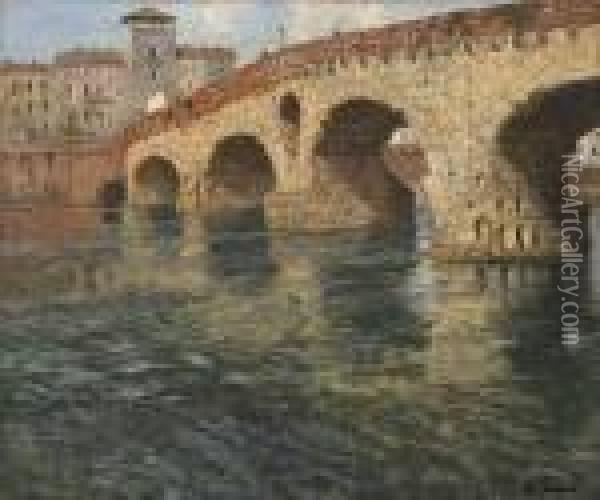 Ponte Di Pietra, Verona Oil Painting - Fritz Thaulow