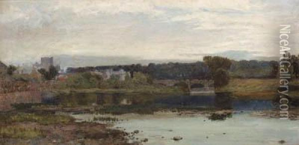 The Tweed At Kelso Oil Painting - John William Buxton Knight