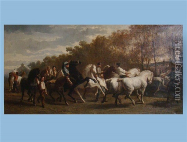 Pferdemarkt Oil Painting - Rosa Bonheur