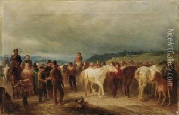 Il Mercato Dei Cavalli Oil Painting - Giuseppe Mazzola Di Valduggia
