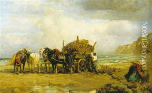 Tangsamlare Pa Stranden I Bretagne Oil Painting - Rosa Bonheur