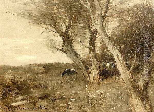 Pasture by the Forest Skirt Oil Painting - Roman Kochanowski