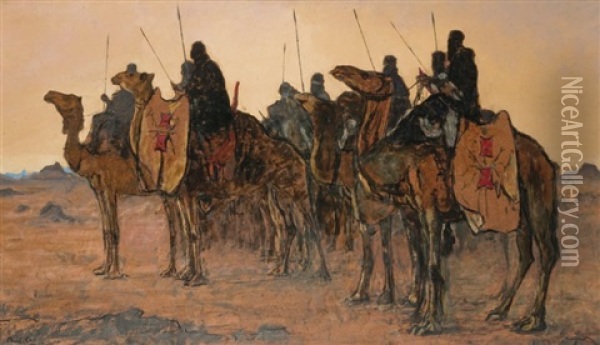 Mehariste Du Hoggar Oil Painting - Paul Emile Dubois