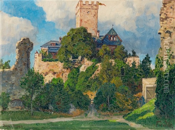 Kerpen Castle In Summer Oil Painting - Fritz Von Wille