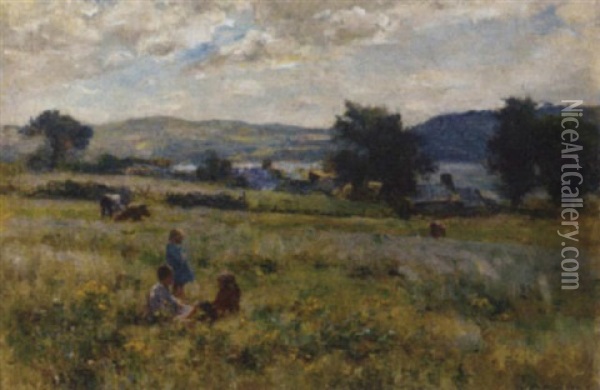 Friends In The Meadow Oil Painting - Joshua Anderson Hague