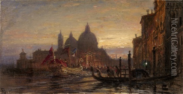 View Of Venice Oil Painting - Alexei Bogoliubov