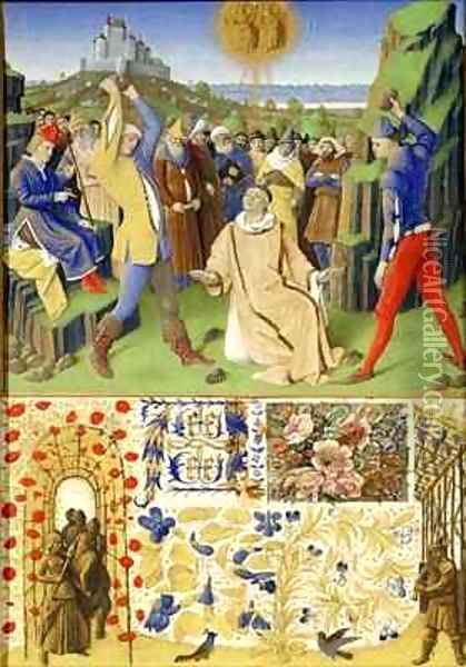 The Suffering of the Saints The Martydom of St Stephen Oil Painting - Jean Fouquet