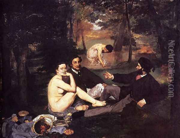 Le Dejeuner sur l'Herbe (The Picnic) 1863 Oil Painting - Edouard Manet