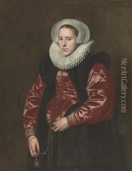 Portrait Of A Lady Oil Painting - Paulus Moreelse