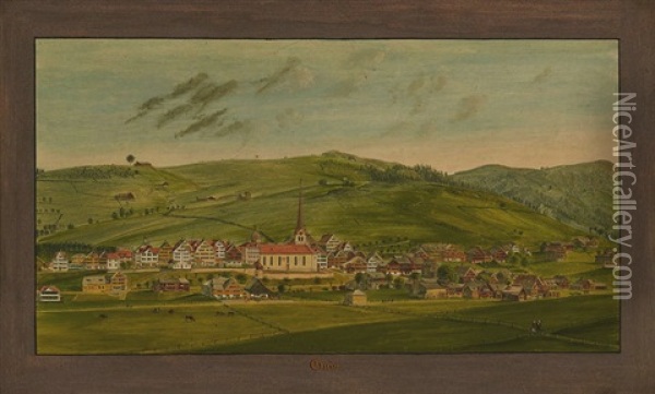 Gais. Ansicht Von Suden Oil Painting - Johann Ulrich Fitzi