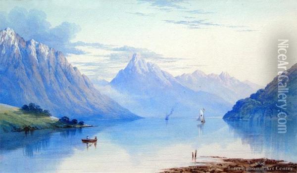 Lake Wakatipu Oil Painting - John Barr Clarke Hoyte