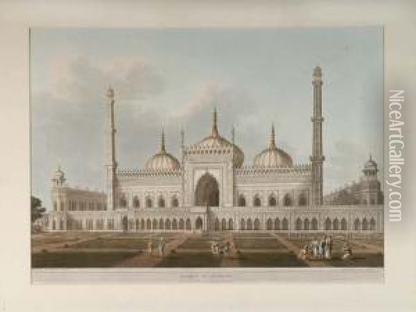 Mosque At Lucknow Par L. Hill Oil Painting - Henry Salt