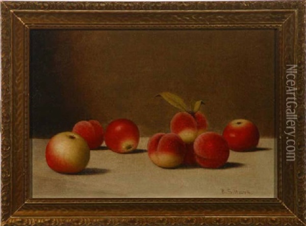 Apples And Peaches On Table Top Oil Painting - Barton S. Hays